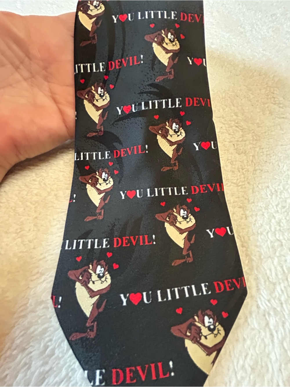 Vintage'You Little Devil' Novelty nevktie with Taz Motif